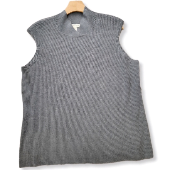 Coldwater Creek Ribbed Crossover Detailed Shell Top 1X Womens 16-18  75% silk - Picture 1 of 7